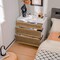 Costway 3-Drawer Rattan Dresser Modern Closet Chest Storage Cabinet Living Room Entryway